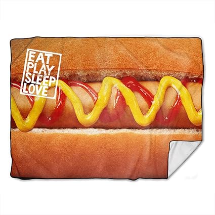 Throw Blankets For Couch Funny Hot Dog Sleep Love Eat Pattern