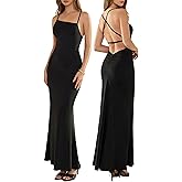 Parthea Womens Sexy Bodycon Maxi Dresses Backless Spaghetti Strap Ruched Elegant Party Beach Vocation Long Dress