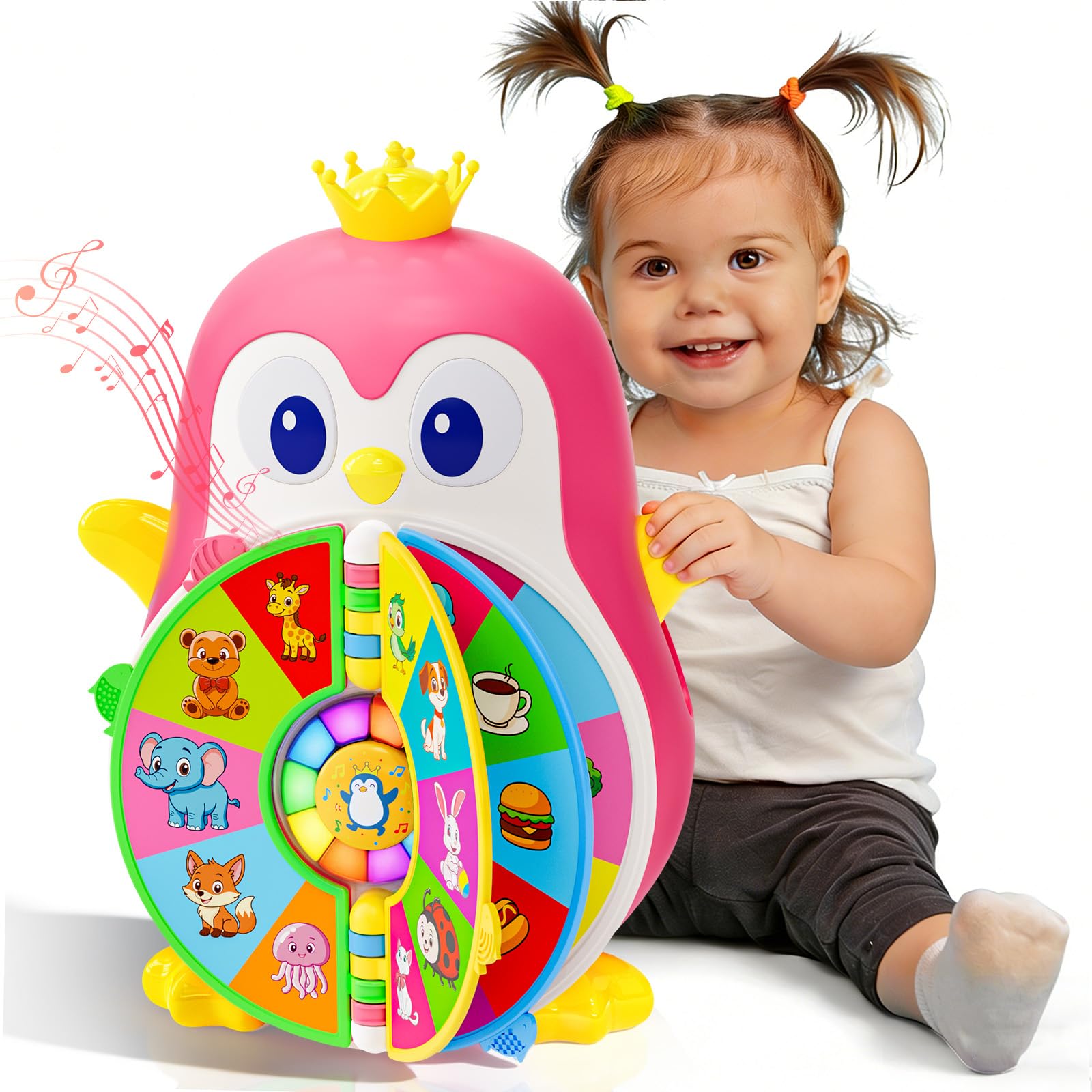 Toys for 1 Year Old Girl, Musical Penguin Learning Toy for Toddlers 1-3, Interactive Educational Toy with Lights & Sounds, First Birthday Gifts for 1 2 Year Old Girls Boys, Baby Toys 12-18 Months