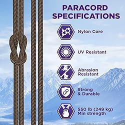 TECEUM Paracord Type III 550 Grizzly Brown – 50