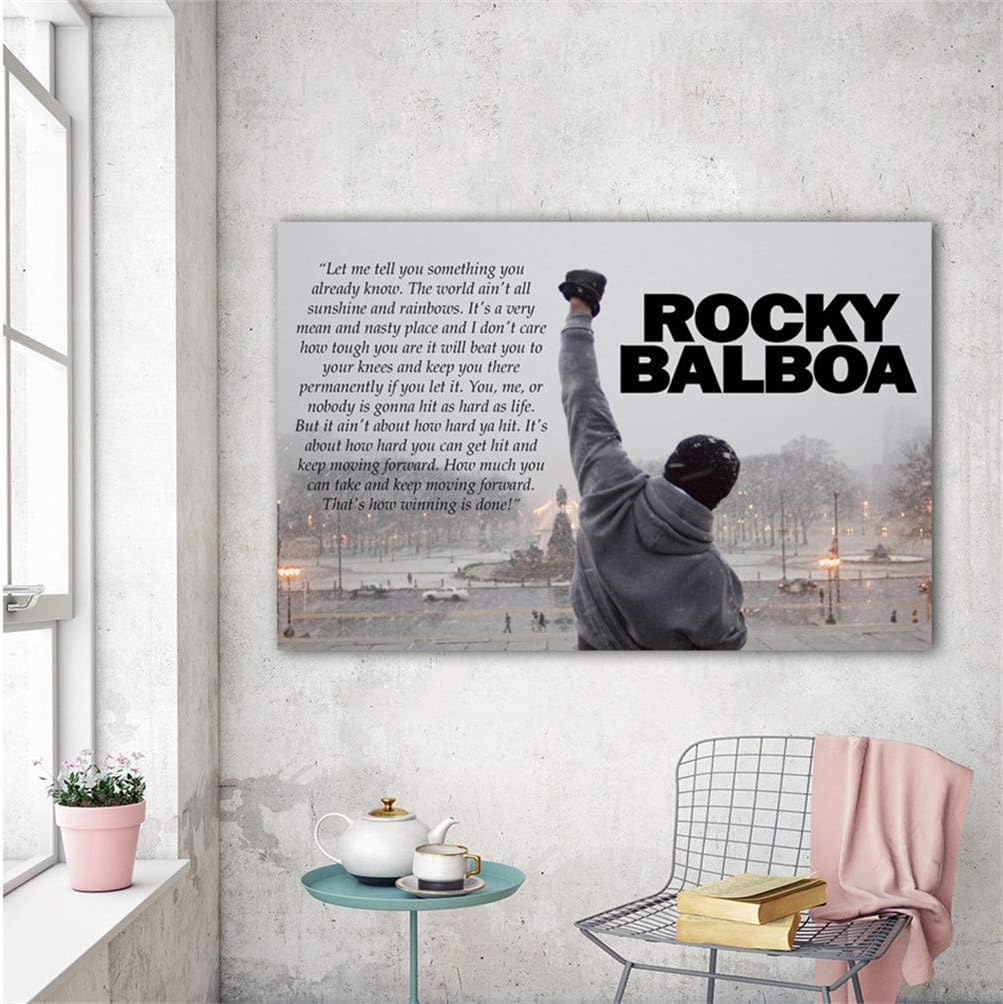 Rocky Balboa Impressions Sur Toile Discours Motivationnel Citation Espoir Large Ouvrages Dart Affiche De Toile Sylvester Stallone Gris Boxing Art De La Maison De Decor Salon Sans Cadre 30 45cm Tableaux Posters Et Arts