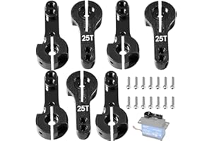 Fraizoe RC TRX4 Servo Arms 25T Aluminum 7Pcs Servo Horn M3 Threads Steering Arms Dual Clamping for Futaba Savox Power HD 1/8 1/10 1/12 Traxxas ARRMA HSP RC Car Truck Buggy Drift Crawler Drone