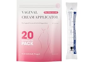Zynkique Disposable Vaginal Applicator 5ml Injector Vaginal Cream Applicators with Dosage Measurements, Fit Most Lubricants Creams & Gels 20 Pack Individually Wrapped
