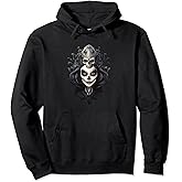 Floral Sugar Skull Mask Calavera Catrina Skeleton Priestess Pullover Hoodie