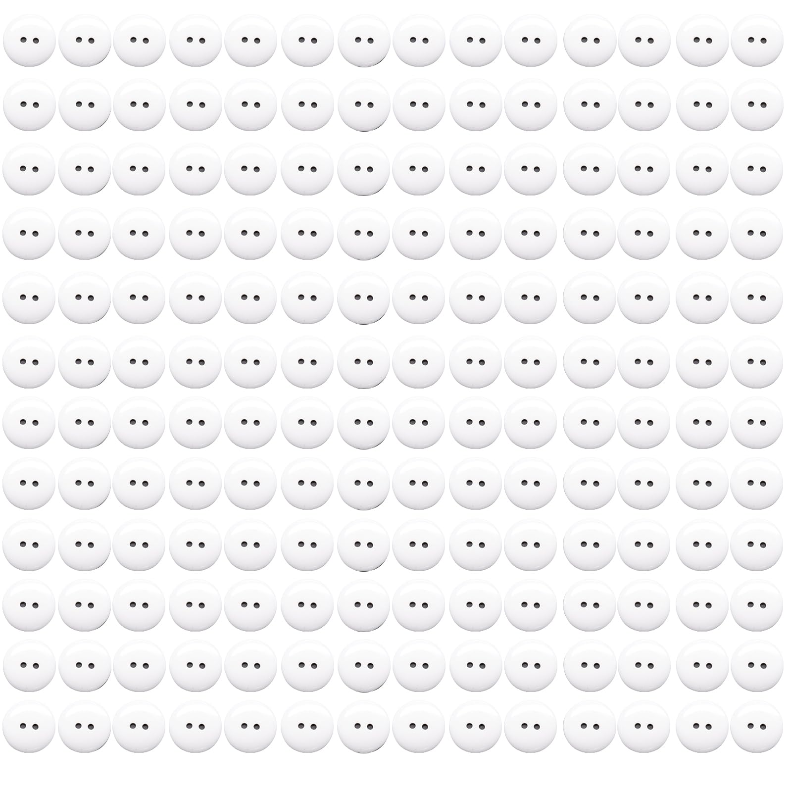 11.5mm Round Resin Buttons Sewing Buttons 2 Holes Buttons for Crafts Clothes Sewing Scrapbook, White, 200Pcs