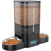 HoneyGuaridan 5L Automatic Cat Feeder for 2 Cats,Timed Dry Food Cat Feeder | Cat Food Dispenser with Stainless Steel Bowl, Prevent Fighting, Precise Portion, Blanced Dispense, Voice Recorder