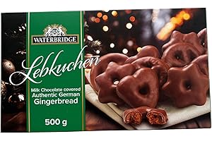 Waterbridge Lebkuchen German Milk Chocolate Covered Gingerbread Cookies, Traditional Holiday Treats, 500g (17.65 oz)