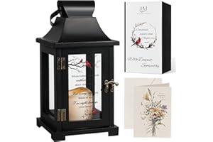 HugMemories Memorial Lantern, Bereavement Sympathy Gifts for Loss of Loved One Mother Father, Bereavement Gifts Thoughtful Funeral Gifts in Memory of Loved One with LED Candle