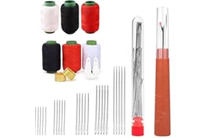 JAYSHYNE New 37PCS Big Eye Steel Sewing Needles Kit, 2026 Upgrade Portable and Beginner-Friendly Sewing Tool Set, Multi-Functional Embroidery Tool Kit for Professional Beginners and DIY Lover