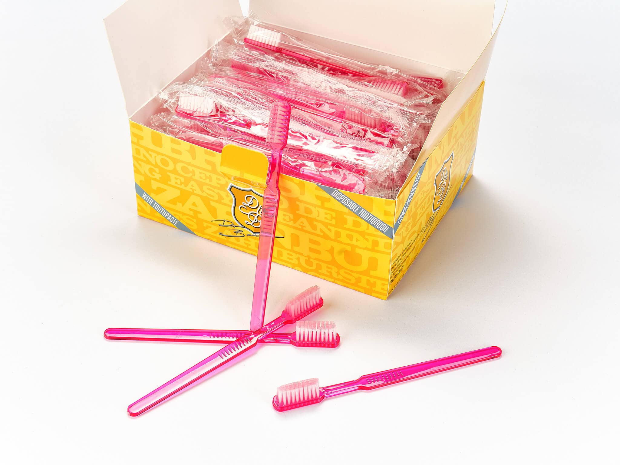 Dr. Bauer ́s Disposable Toothbrushes with Toothpaste Pack of 100