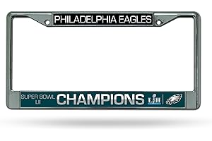 Rico Industries NFL Football Super Bowl Champions 12" x 6" Chrome Frame with Decal Inserts - Car/Truck/SUV Automobile Accesso