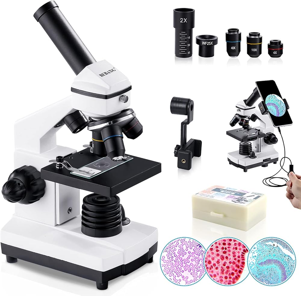BEBANG 100X-2000X Microscope for Kids Adults Professional Biological Kit