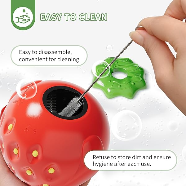 VEPOUYU DOG TOYS FOR AGGRESSIVE CHEWERS – TREAT-FILLING TOUGH DOG CHEW TOY STRAWBERRY, DURABLE DOG TOYS FOR LARGE, MEDIUM, AND SMALL DOGS, PUPPY TOYS, ANXIETY RELIEF TOYS FOR DOGS