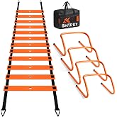 Agility Ladder,Soccer Training Equipment Set,Speed &amp; Agility Training | 20ft Ladder,4 Adjustable Hurdles,Football Basketball Training Equipment,Football Accessories for Kids Youth Adults