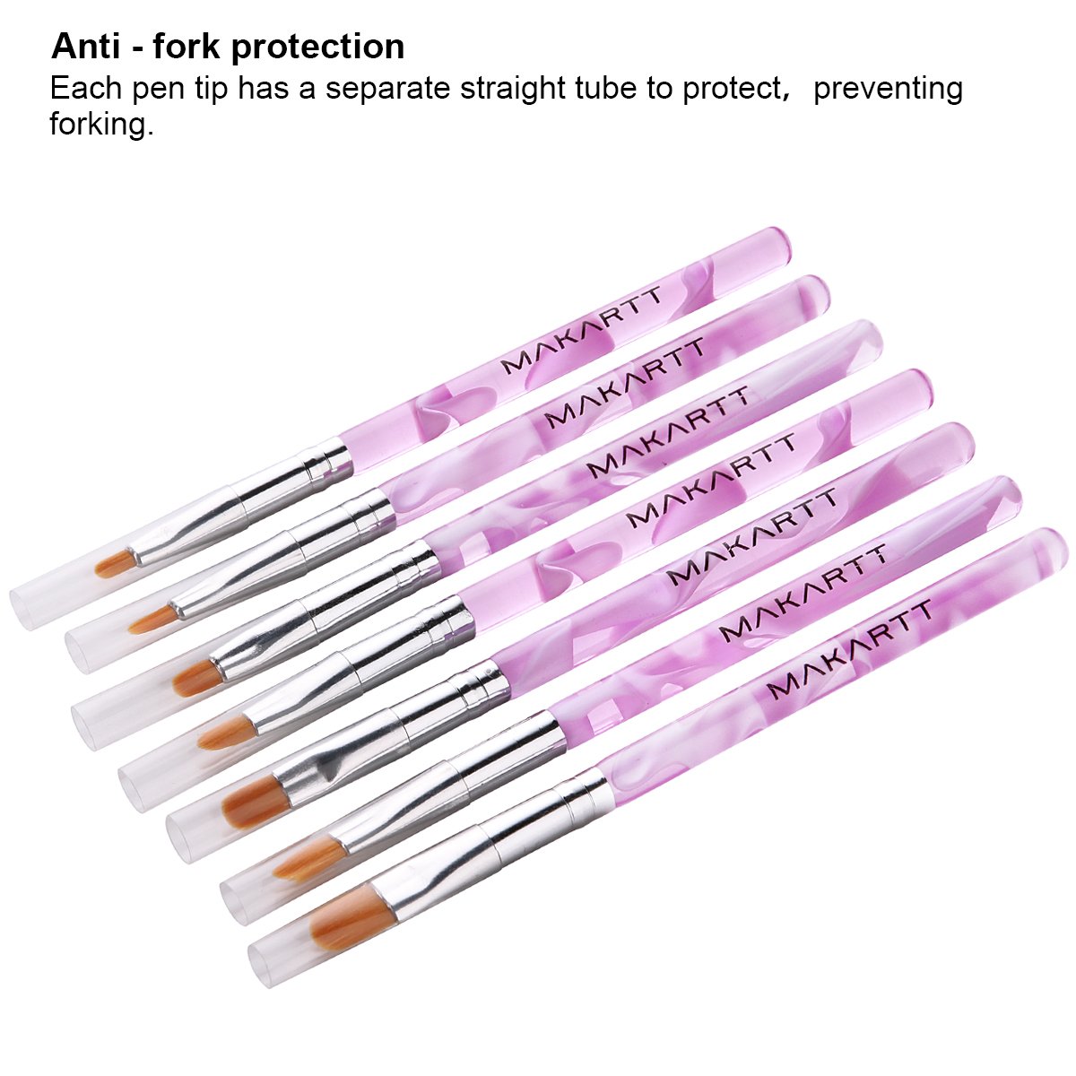 Makartt 7Pcs Uv Gel Nail Brush, Poly Extension Gel Brush, Nail Art Tips Builder Brush Nail Painting Brush Pen Set Q-02 : Beauty