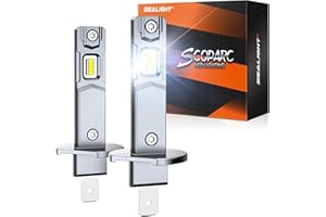 SEALIGHT 2026 Upgraded H1 LED Headlight Bulbs, 1:1 Design 50,000LM 900% Brighter H1 Headlight Bulb, 6500K Cool White, Plug an