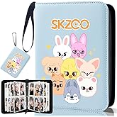 Photocard Binder for Stray SKZ Cards,4 Pocket with 60 Sleeves up to 400 Cards Pink Cute Photo Album for Fans Boys and Girls