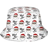 Bucket Hat for Women Men Merry Christmas Fisherman Hats Outdoor Travel Beach Sun Caps New Year Decoration