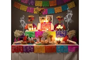 AMAE INCENSE Dia de Los Muertos Ofrenda/Day of The Dead Altar Decor Complete -kit: All You Need to Set-up Your Traditional Dia de Muertos Ofrenda : Flowers, Candles, Day of The Dead Incense & More.