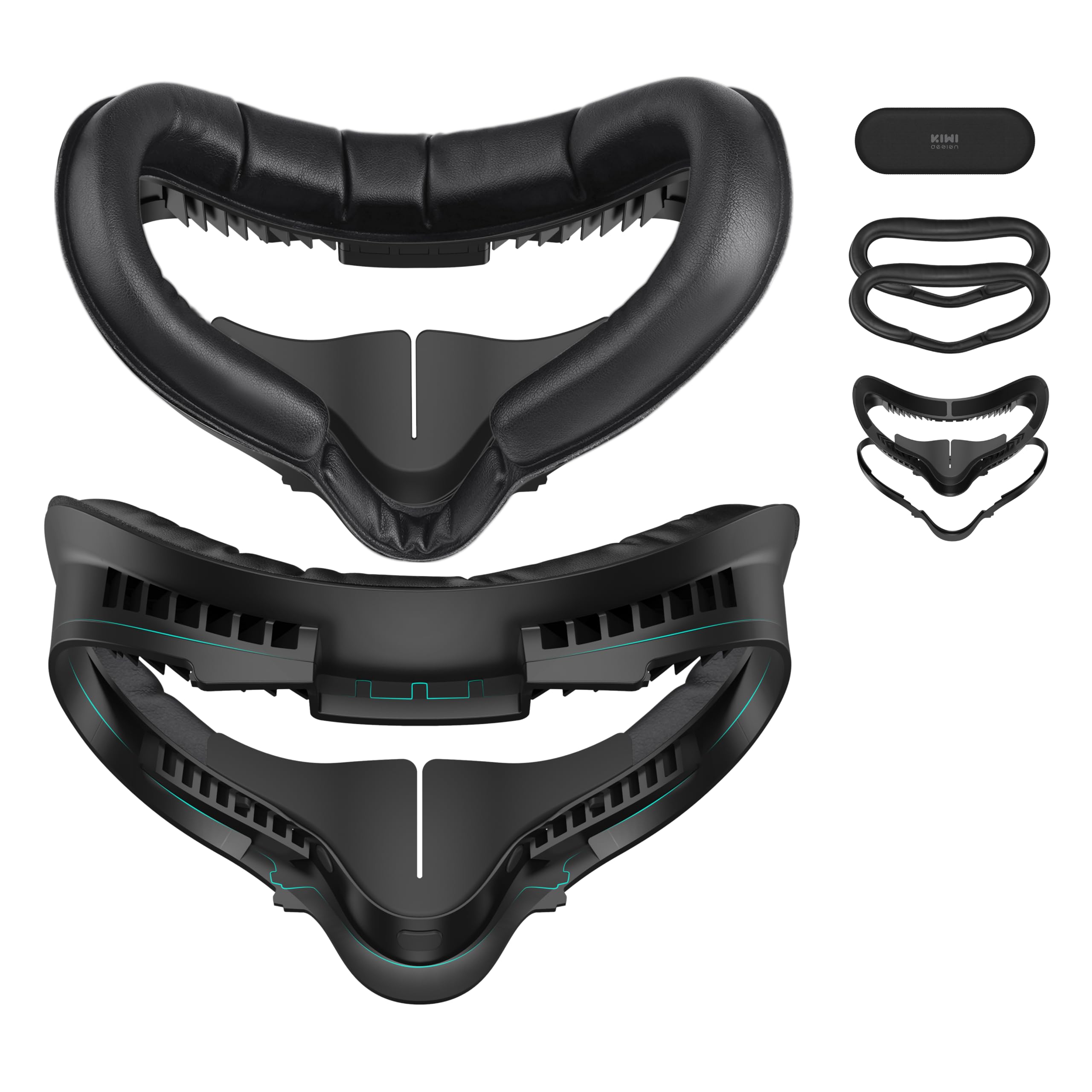 Oculus Quest 2 Protective Kit – Silicone Controller Grips, Facial Cushion & Headset Cover (Black)