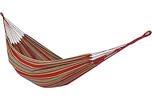 Sunnydaze Double Brazilian Cotton Hammock for Outside - 450-Pound Capacity Outdoor Hammock - Sunset