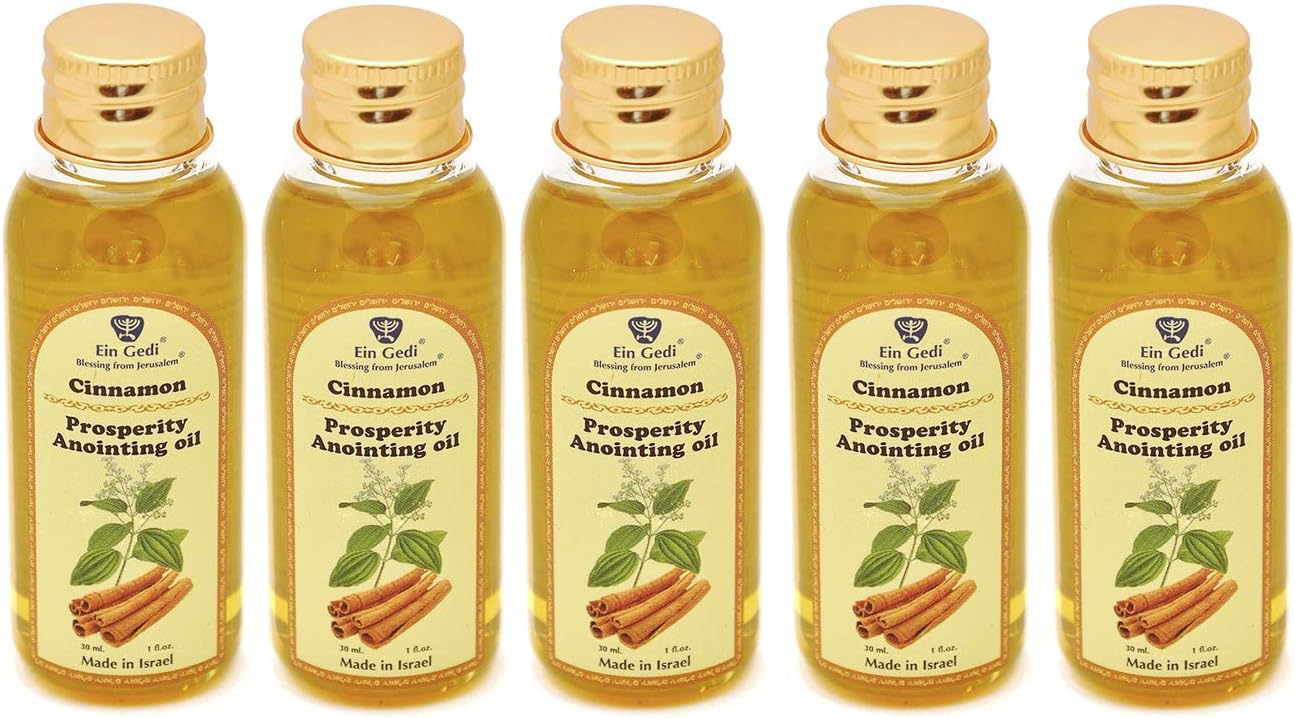 5 x Cinnamon Prosperity Anointing Oil 30 ml from Holyland Jerusalem