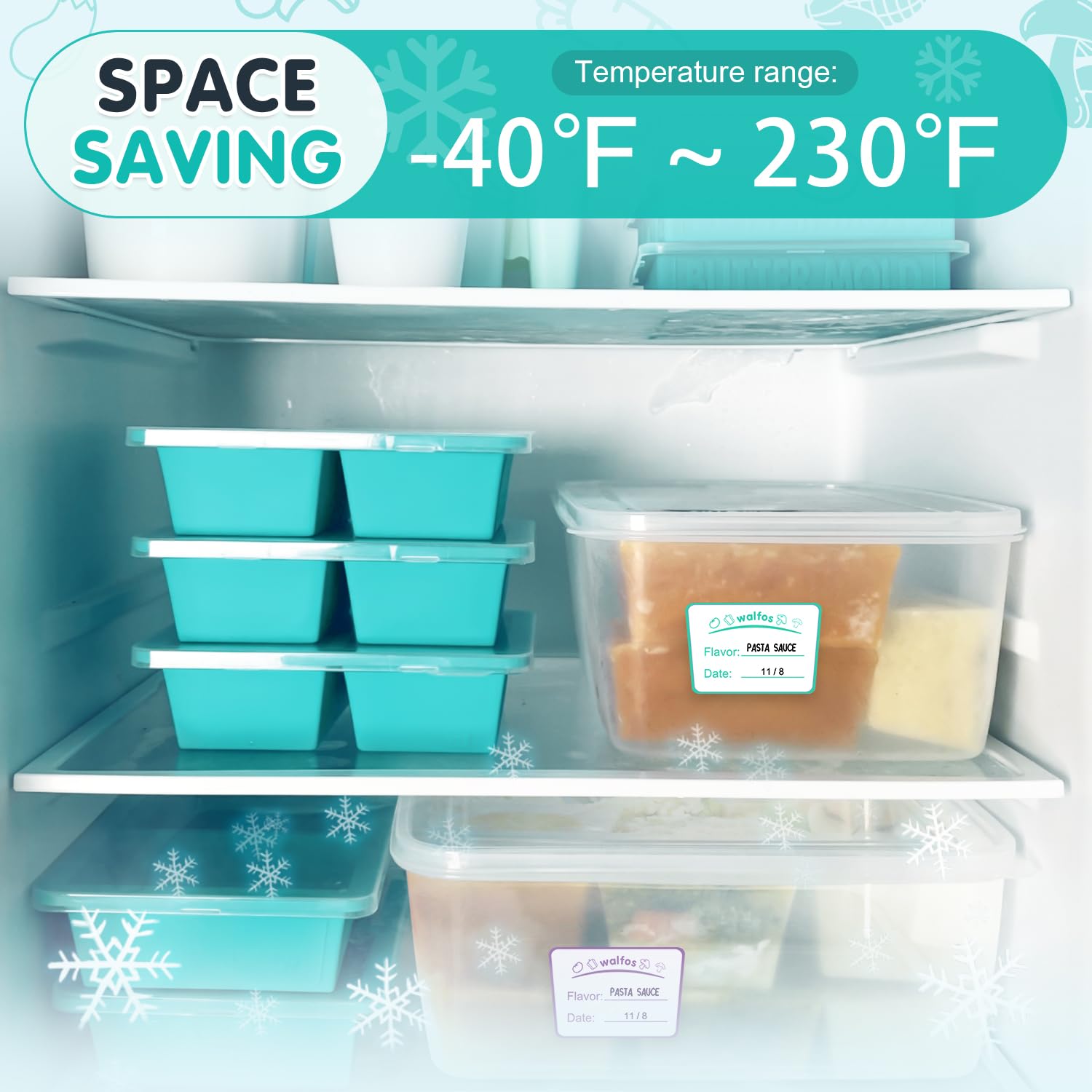 Walfos 1-Cup Silicone Freezer Molds with Lid, 4 Packs Soup Freezer Ice Cube Tray For Food, Silicone Food Freezing Container For Storing and Freezing Soup, Broth, Sauce and Ice.