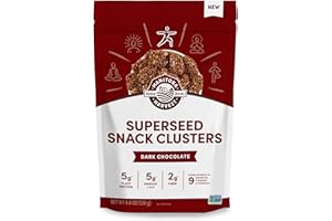 Manitoba Harvest Superseed Snack Clusters, Dark Chocolate - 5g Plant Based Protein and 5g Omegas 3 & 6 per 30g Serving - Non-GMO, Vegan, 4.6oz (Pack of 1)
