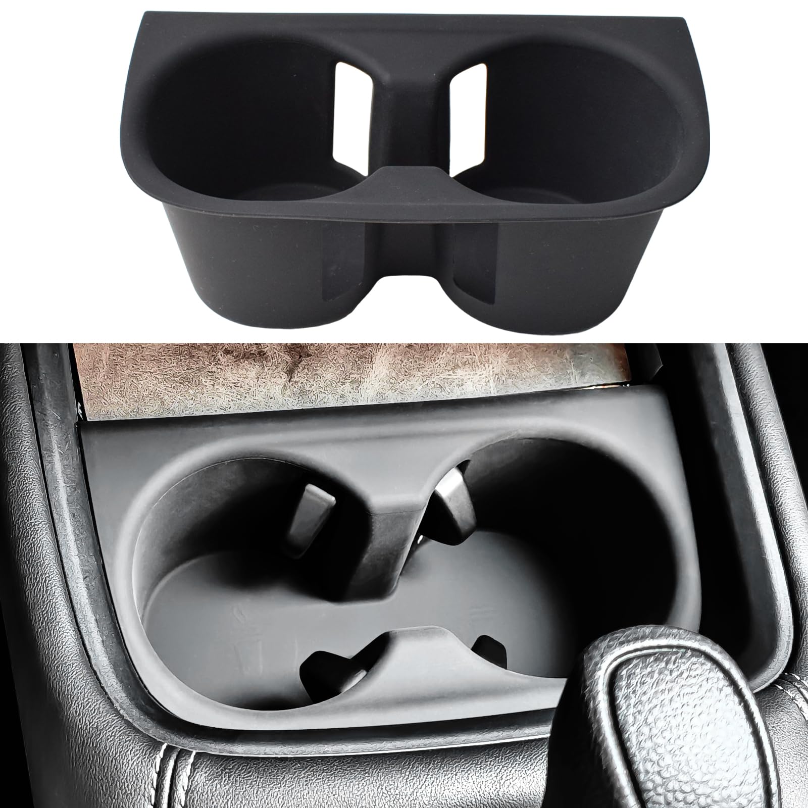 Photo 1 of HGWEI Center Console Cup Holder Insert Compatible with 2023 2024 2025 Honda HRV Interior Accessories, Insert Console Drink Bottle Storage Box (Black)