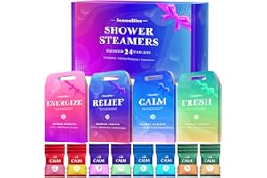 SeasonBliss Shower Steamers 24 Pack, Shower Tablets, Natural Ingredients, 8 Different Scents, Individually Wrapped Shower Steamer, Christmas Presents for Mom, Friends