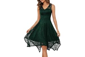 Meetjen Women's Cocktail Party Dresses 2025 Handkerchief Hem Lace Formal Wedding Guest Bridesmaid Fancy Prom Dress