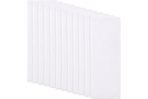 FLEWFUN 12 Pcs White Cross Stitch Bookmark, Blank Cotton Fabric Cross Stitch Book Marker with Embroidery Edge Rectangle Embroidery DIY Bookmark for Cross Titch Project (2.7"×7.4")