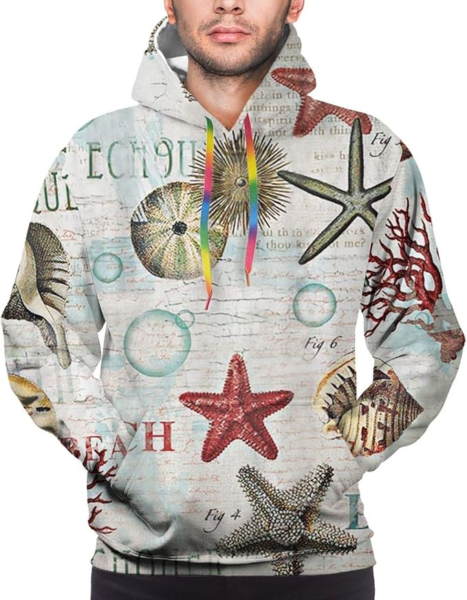Starfish Coral Fish Cotton Hoodies 3D Printed Graphics Fleece Pockets