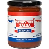 Story Time Salsa Gourmet San Marzano Tomato Salsa, Smooth Restaurant-Style Italian Salsa, Sugar Free No Preservatives, Medium Heat, 16oz