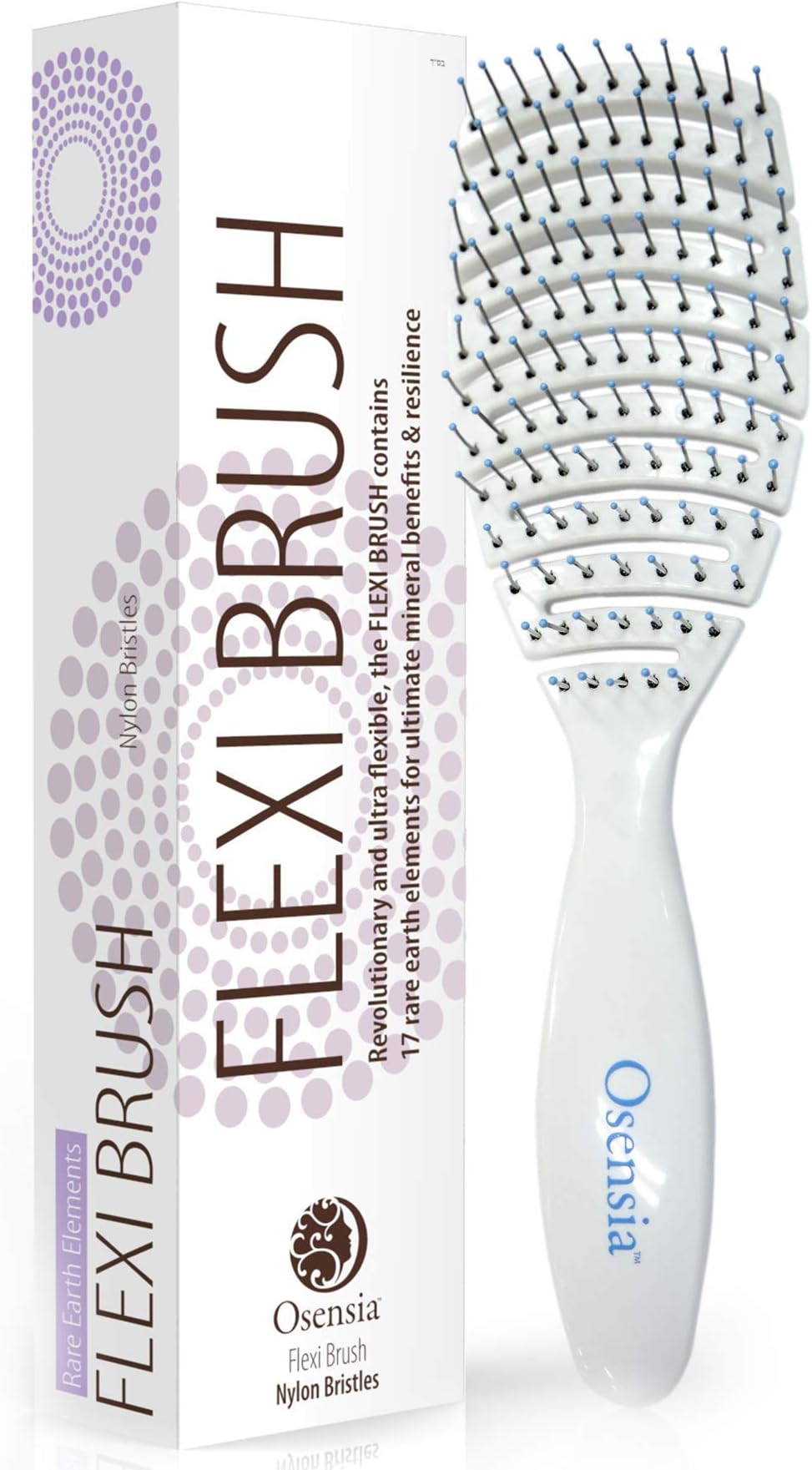 Detangling Flexi Brush with Nylon Bristles – No Tangle Hair Brush for Kids,Men,and Women – Shine Brush Promotes Hair Growth and Eliminates Breakage