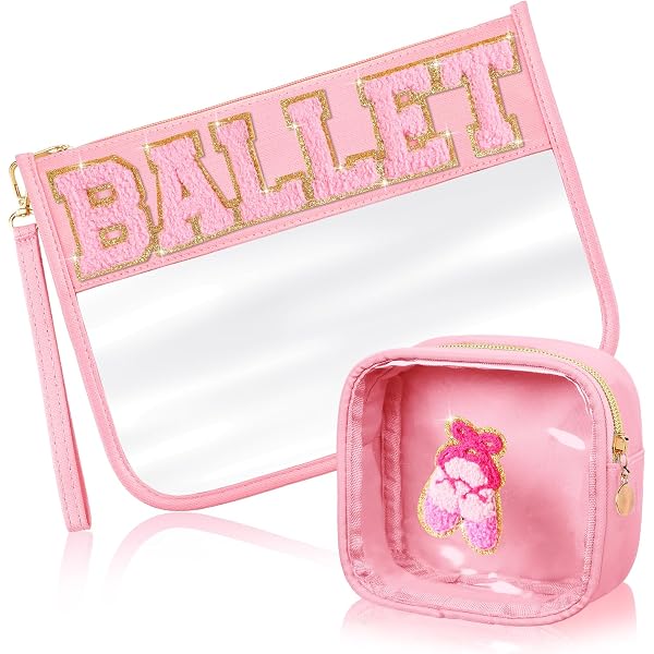LOKFAR Transparente Make-up-Tasche – Wasserdicht, 30x23 Cm, DIY Mit Buchstaben-Patches – Pink, Für Reisen & Kosmetik