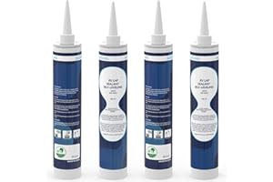 Eazy2hD 4 Packs RV Sealant Caulking Self Leveling for RV Roofs, RV White Flexible Repair Lap Sealant for Rubber Roof on Trailers, Motorhomes, Campers