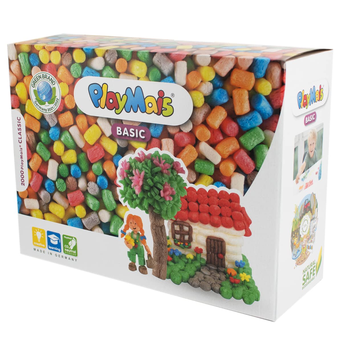 PlayMais BASIC EXTRA LARGE craft kit for kids from 3 years | 2000 PlayMais for crafts | natural toy | stimulates creativity & motor skills | perfect gift for girls & boys | Made in Germany