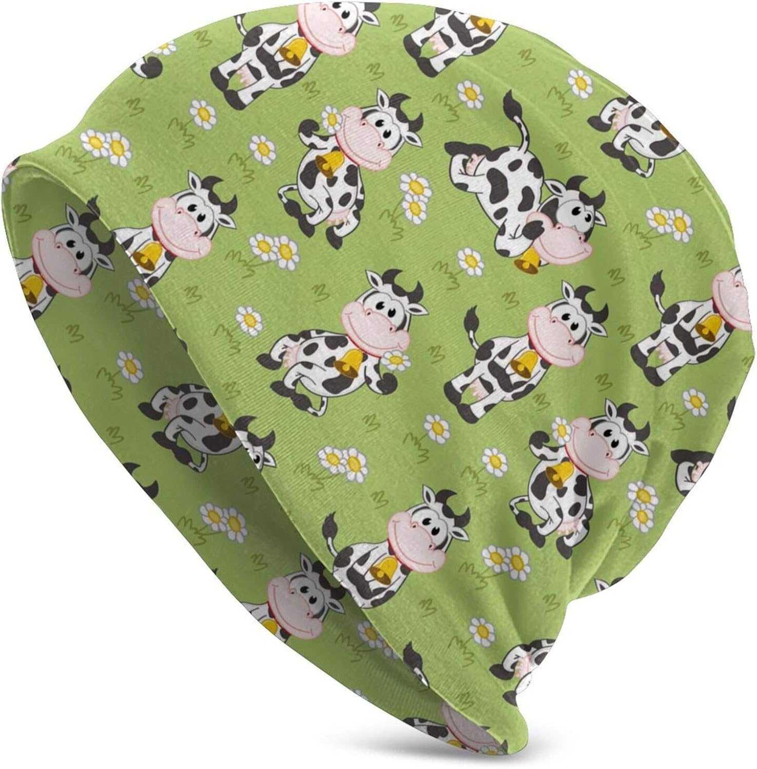 Funny Cow Unisex Beanie Hat Cuffed Plain Skull Knit Hat Cap