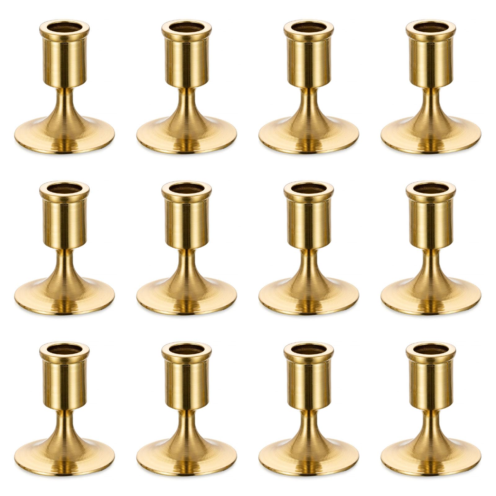 Sziqiqi Candlestick Holders Taper Candle Holders, Gold Candle Stick Candle Holder Decorative Table Centerpiece for Wedding Reception Christmas Candlelight Dinner Bridal Showers Party Decor, Style 1