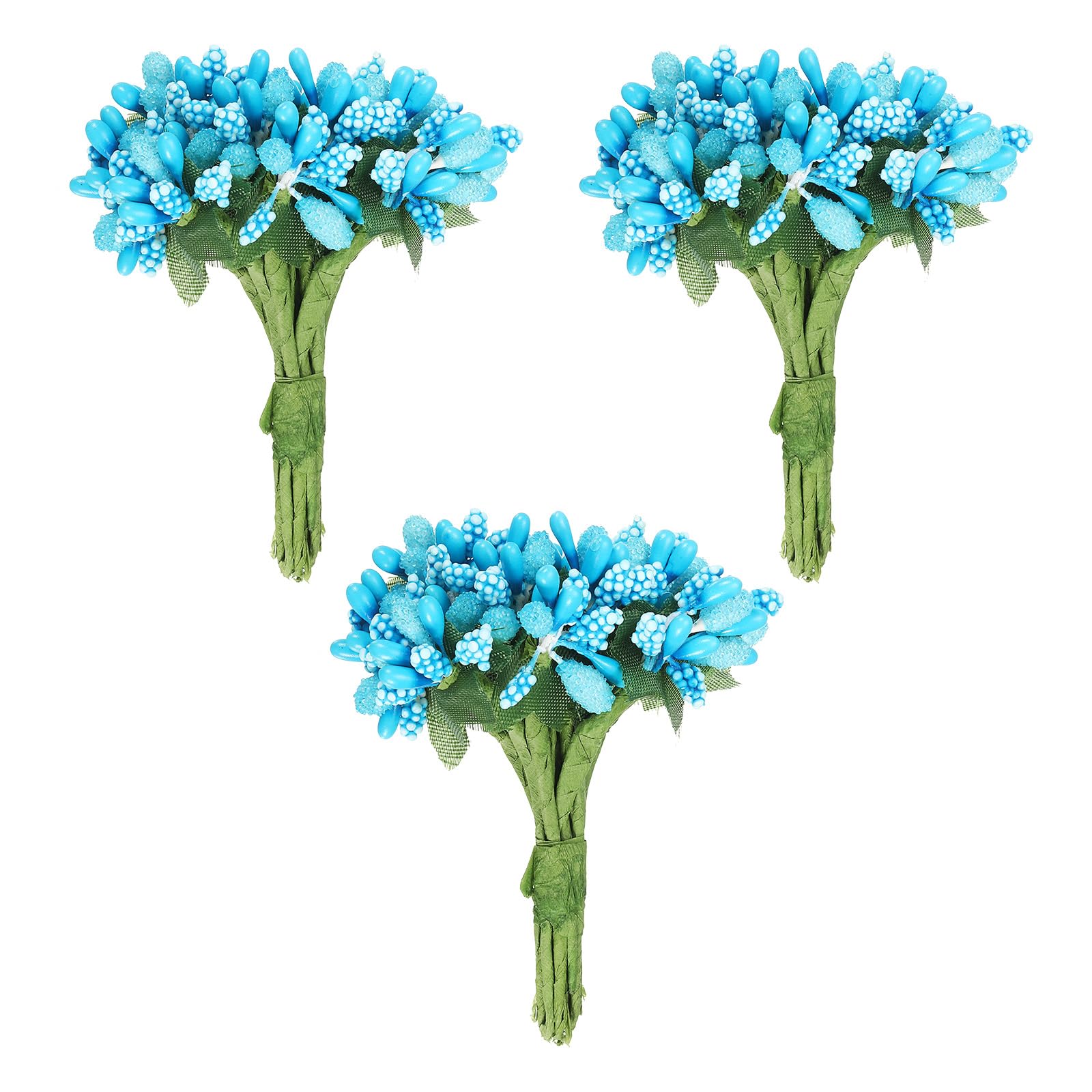 PATIKIL Artificial Flower Stamen, 36 Pcs Mini Berry Picks Bunch Fruit Floral Stamen for Craft DIY Wreaths Wedding Flower Arrangements Decorations, Blue