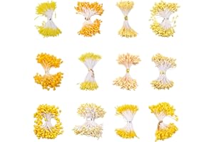 URROMA 12 Styles Stamens for Crafts, Stamens for Artificial Flowers DIY Wedding Party Home Scrapbook Decoration