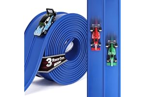 AIRVOWS 15 Ft Flexible Race Track for Kids with 3 Race Cars and Storage Bag, Simple and Versatile Gameplay, Safe and Durable Materials, Easy to Clean and Store, Birthday Gifts for Kids Age 4-9 (Blue)