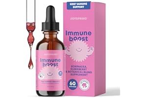 JoySpring Immune Drops - Kids Immune Support Liquid Supplement (2 fl oz) - Echinacea, Elderberry, Oregon Grape Root, Orange Peel, Vitamins A, B6, C - Natural Support System for Children & Adults