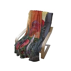 Ambesonne Mushroom Throw Blanket, Mushrooms Magic