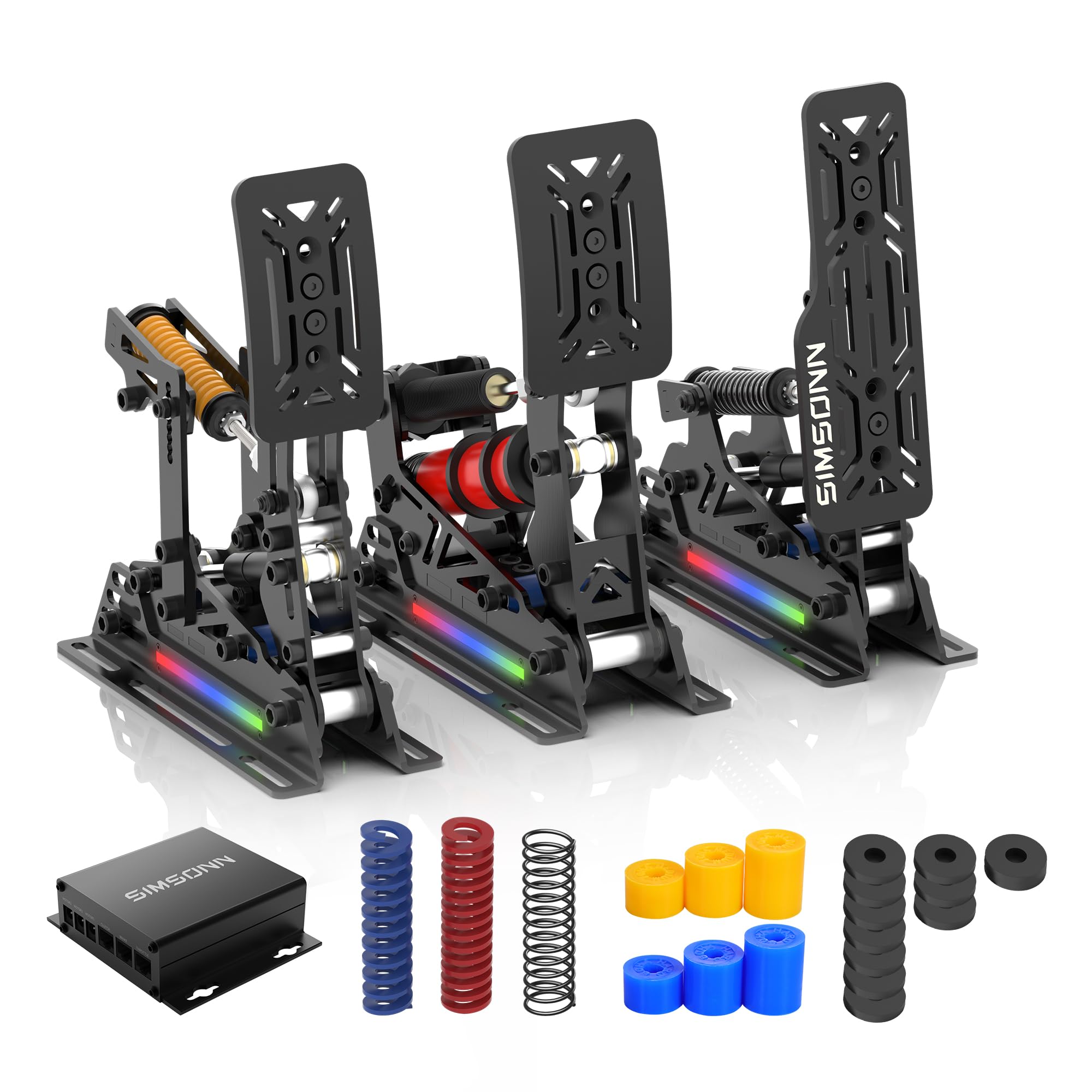 SIMSONN PRO X Ultra Sim Racing Pedals PC Racing Simulator Load Cell HE Hydraulic Pedals Support Haptic Reactor (PRO X Ultra P3-H3)