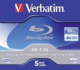 Verbatim 43748 BD-R DL 50GB 6x 5 Pack Jewel Case Blu-ray Discs