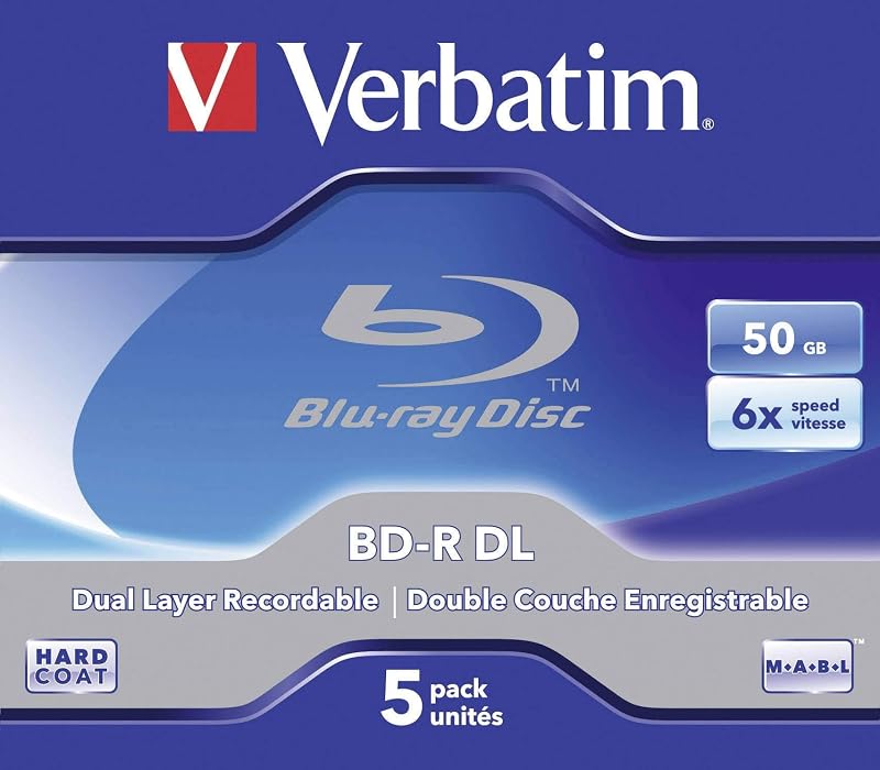 Verbatim 43748 BD-R DL 50GB 6x 5 Pack Jewel Case Blu-ray Discs