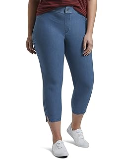 blue jean capri leggings