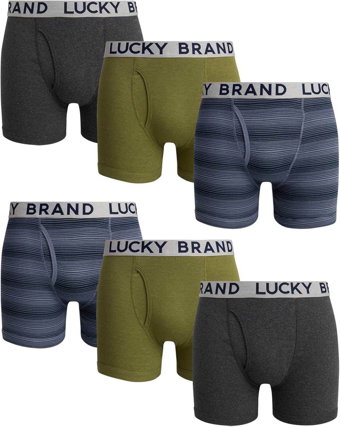 Lucky Brand Men's Cotton Boxer Briefs (6 Pack) at  Men’s Clothing store
